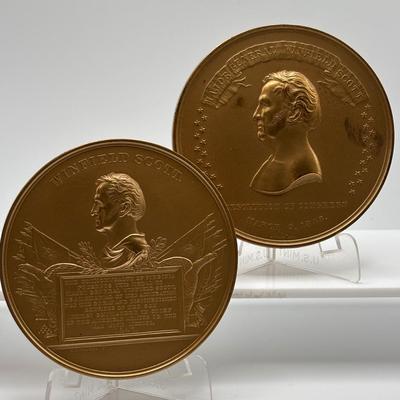 LOT 101 C.C. Wright F. Bronze Metal Medallions Honoring Major General Winfield Scott
