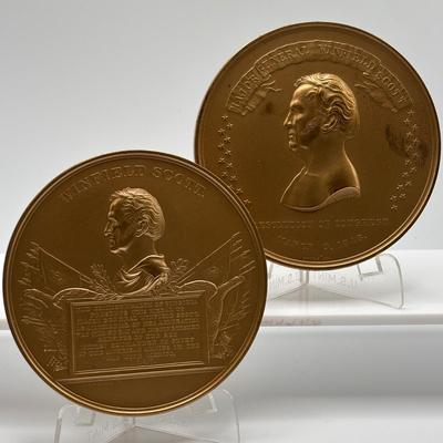 LOT 101 C.C. Wright F. Bronze Metal Medallions Honoring Major General Winfield Scott