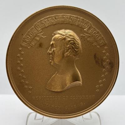 LOT 101 C.C. Wright F. Bronze Metal Medallions Honoring Major General Winfield Scott