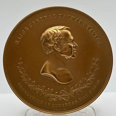 LOT 102: Bronze Metal Medallions of President Abrham Lincoln and C.C. Wright. F. Medal Honoring Major Genral Winfred Scott, Major Gernal...