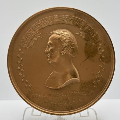 LOT 102: Bronze Metal Medallions of President Abrham Lincoln and C.C. Wright. F. Medal Honoring Major Genral Winfred Scott, Major Gernal...