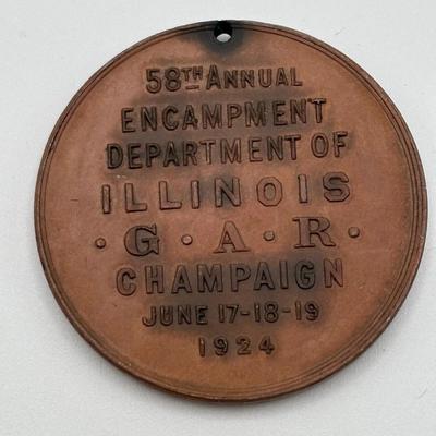 LOT 103: Medal Medallions/Tokens: 100th Anniversary of America, 1924 Illinois Grand Army of the Republic (GAR) Encampment 58th...