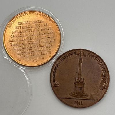 LOT 105: Medal/Medallions: US Centennial Exposition Philadelphia Medal, Soldiers & Sailors Monument, PA 45th Encampment GAR, 150th...