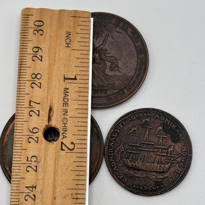 LOT 106: Collection of Metal Medallions/Tokens: 100th Anniversary of American, Rhode Island Ship Token, 125th Evacuation Day in Boston