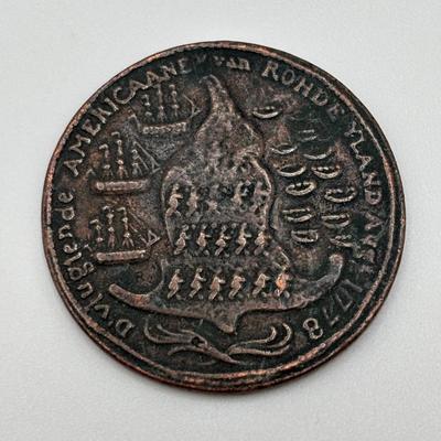 LOT 106: Collection of Metal Medallions/Tokens: 100th Anniversary of American, Rhode Island Ship Token, 125th Evacuation Day in Boston