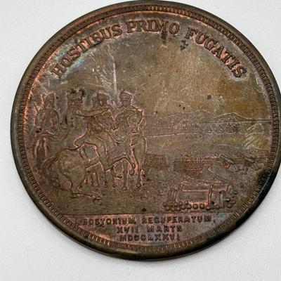 LOT 106: Collection of Metal Medallions/Tokens: 100th Anniversary of American, Rhode Island Ship Token, 125th Evacuation Day in Boston