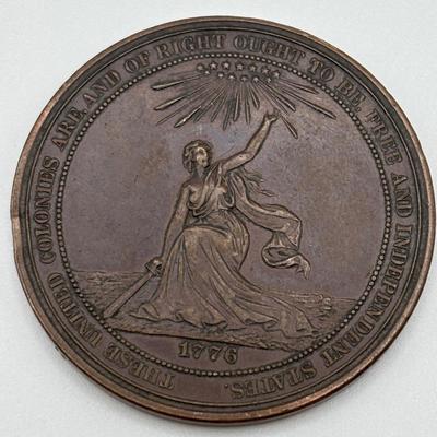 LOT 106: Collection of Metal Medallions/Tokens: 100th Anniversary of American, Rhode Island Ship Token, 125th Evacuation Day in Boston