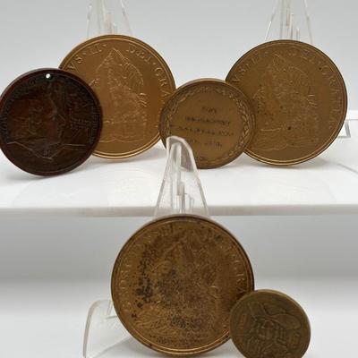 LOT 137: Collection of Six (6) Bronze Medals/Medallions
