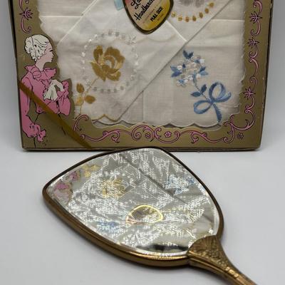 LOT 139: Lovely Ladies Dresser Collection: Vintage Tyrone Crystal Signed Cut Glass Tasseled Perfume Atomizer, Lenox Angel, Boxed...