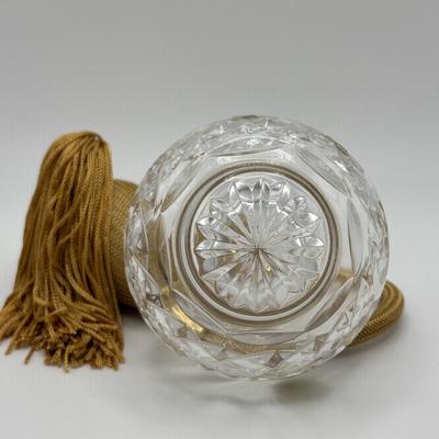 LOT 139: Lovely Ladies Dresser Collection: Vintage Tyrone Crystal Signed Cut Glass Tasseled Perfume Atomizer, Lenox Angel, Boxed...