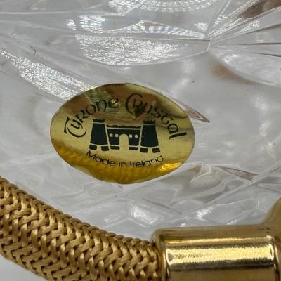 LOT 139: Lovely Ladies Dresser Collection: Vintage Tyrone Crystal Signed Cut Glass Tasseled Perfume Atomizer, Lenox Angel, Boxed...