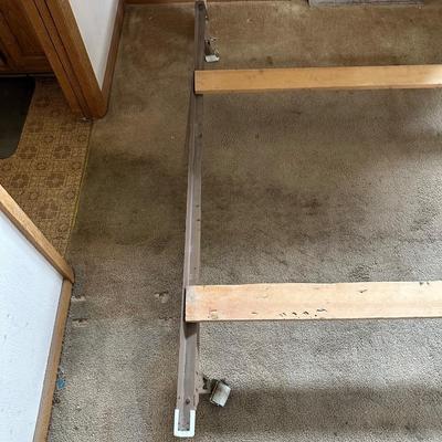 FULL BED FRAME AND WOODEN 5 DRAWER DRESSER