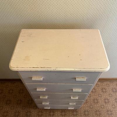 FULL BED FRAME AND WOODEN 5 DRAWER DRESSER