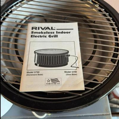 RIVAL SMOKELESS INDOOR ELECTRIC GRILL, CHEFMATE FOOD CHOPPER, NORDIC WARE ELECTRIC MULTI-FRI AND SMALL MIXER