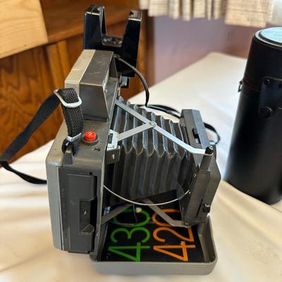 VINTAGE POLAROID AUTOMATIC LAND CAMERA 420, VINTAGE ASAHI PENTAX SPOTMATIC CAMERA AND SIGMA LENSES