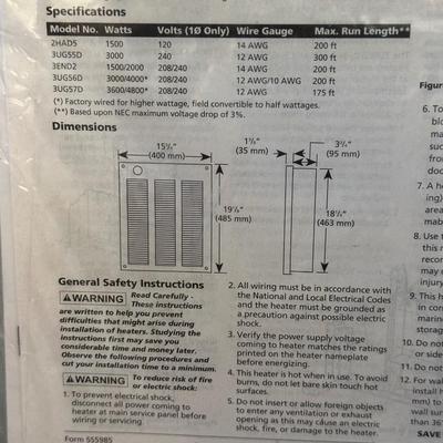 DAYTONA FAN FORCED WALL HEATER