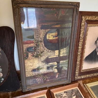 VINTAGE PICTURE FRAMES AND PICTURES