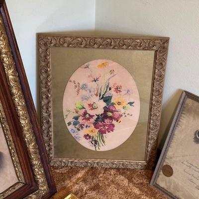 VINTAGE PICTURE FRAMES AND PICTURES