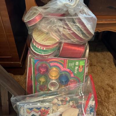VINTAGE NATIVITY SCENE AND ASSORTMENT OF CHRISTMAS WRAPPING AND MORE