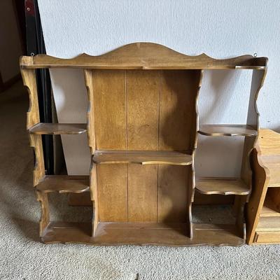 WOODEN WALL MAIL SHELF AND WOOD WALL SHELF