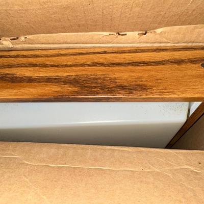 SHOP LIGHTS AND A 2 LIGHT OAK FINISH CEILING FLUORESCENT LIGHT