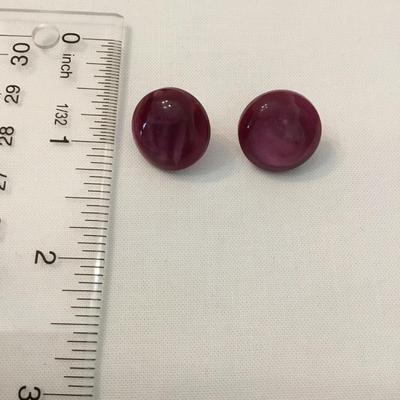 Vintage moonglow, circular , Lucite type, stud earrings