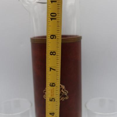 Great Britain Crest Glass Pitcher with Five Glasses