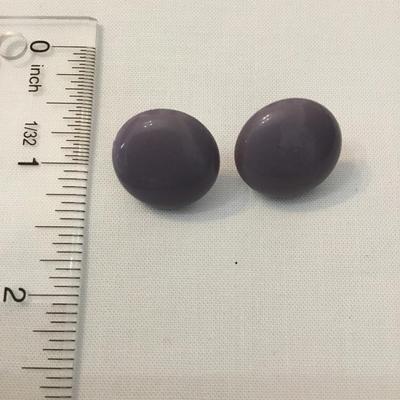 Cute, vintage, gray, purple, circular Lucite stud earrings