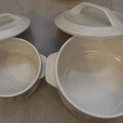 Lenox Temper-wave Dewdrops Ceramic Fondue Warmer Set and Ovenware