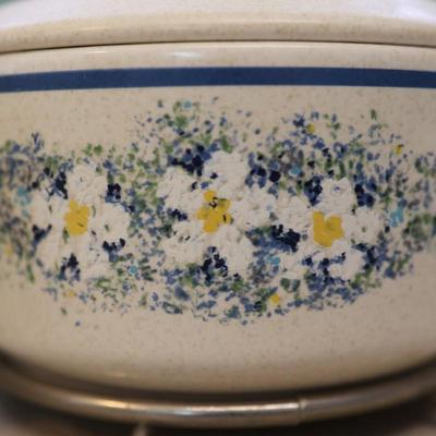 Lenox Temper-wave Dewdrops Ceramic Fondue Warmer Set and Ovenware