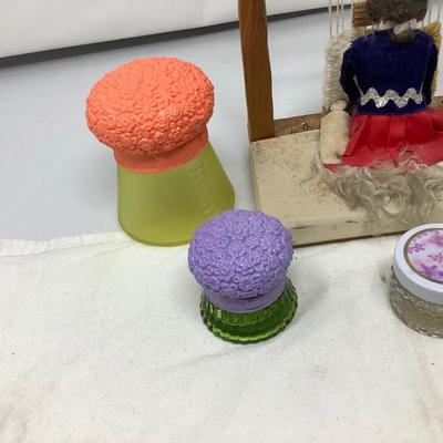 Avon Bottles and Folk Art Mother Working Loom