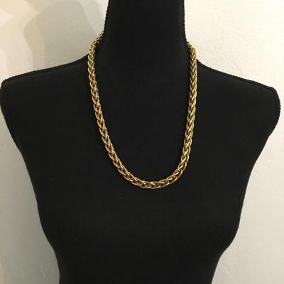 Vintage Monet, gold chain, heavy chunky 18 inch necklace