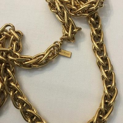 Vintage Monet, gold chain, heavy chunky 18 inch necklace