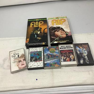 Flip VHS and 5 Cassette Tapes