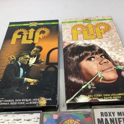 Flip VHS and 5 Cassette Tapes