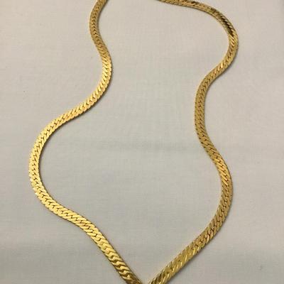 Cute vintage gold tone v chain necklace