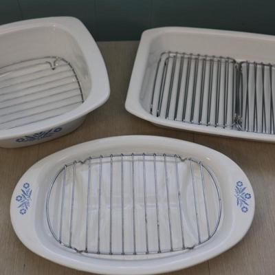 Corning Ware "Blue Cornflower" Dutch Oven, Roaster, and Platter