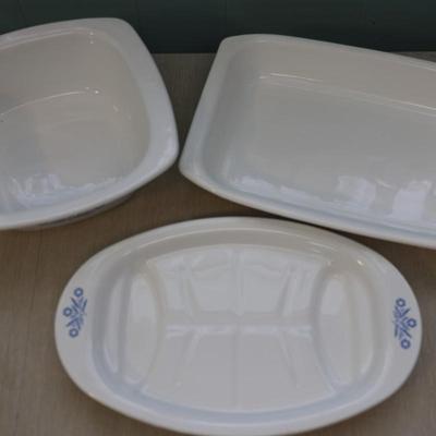 Corning Ware "Blue Cornflower" Dutch Oven, Roaster, and Platter