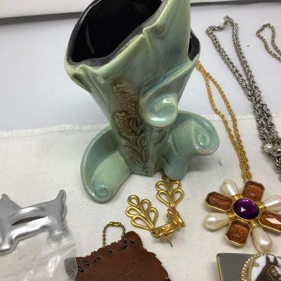 Vintage Jewelry, Buttons, Hall Pottery, and Tin