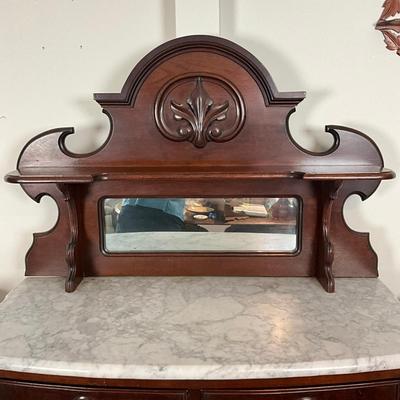 DR458 Antique Marble Top Victorian Buffet Cabinet
