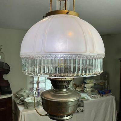 DR464 Antique Model 12 Aladdin Oil Lamp Converted Chandelier