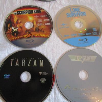 The Scorpion King (Blue Ray), Lone Survivor (Blue Ray), The Legends of Tarzan DVD, Top Gun DVD