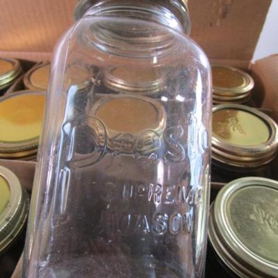 12 quart size canning jars & rings