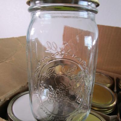 12 quart size canning jars & rings