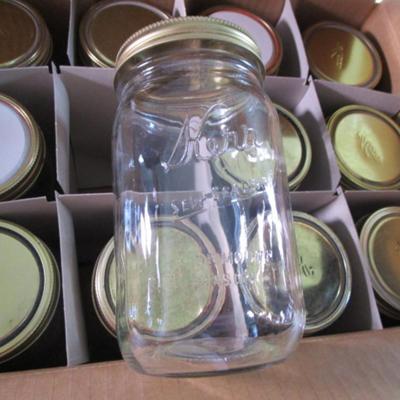 12 quart size canning jars & rings