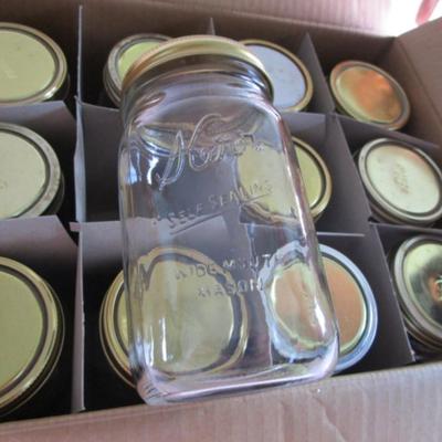 12 quart size canning jars & rings