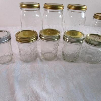 19 canning jars, see description