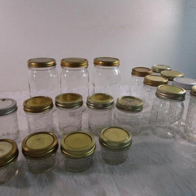 19 canning jars, see description