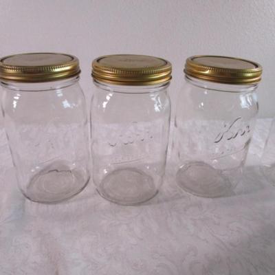 19 canning jars, see description
