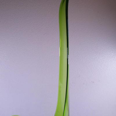 Le Smith Swung green glass footed pitcher